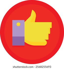 Bold thumbs-up icon symbolizing approval, positivity, and encouragement, ideal for feedback, social media, and motivational content