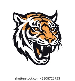Bold Tiger Head Logo Mascot Vector Illustration Design for Brand Identity