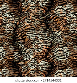 Bold tiger print digital abstract design featuring dynamic stripes, modern textures, vibrant contrast, seamless style, perfect for fashion, fabric printing, apparel, home decor projects, worldwide.