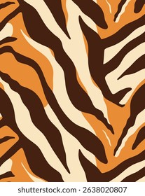 Bold Tiger Stripe Animal Print Vector – Orange Brown Pattern