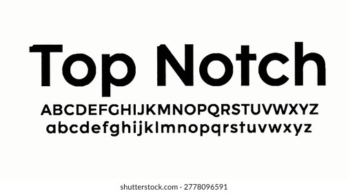 Bold top notch sans serif abc alphabet letters display