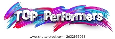 Bold Top Performers text on vibrant streaks, symbolizing leading crypto assets. Vector illustration.