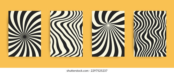 Bold Transitions for Posters, flyers, clothes, social media. Twisted and distorted vector texture, Y2k aesthetic, Retro Psychedelic, Groovy, hippie, 70s backgrounds. Waves, swirl, twirl pattern.
