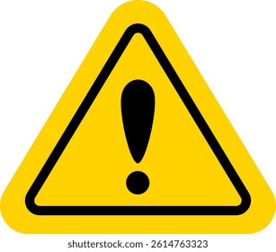 Bold Triangle Caution Sign Illustration