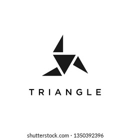 Bold Triangle Logo looped infinity design vector template - Vector