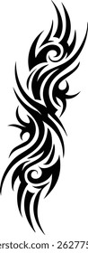 Bold Tribal Tattoo Design – Abstract Black Ink Body Art Symbol