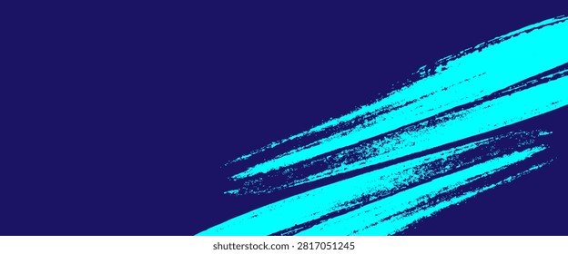 Bold turquoise brush strokes sweep diagonally across a deep navy backdrop, creating a dynamic, grungy texture ideal for modern design, banners, headers, posters, web backgrounds and creative projects.