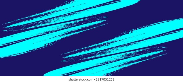 Bold turquoise brush strokes sweep diagonally across a deep navy backdrop, creating a dynamic, grungy texture ideal for modern design, banners, headers, posters, web backgrounds and creative projects.