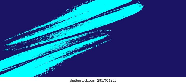 Bold turquoise brush strokes sweep diagonally across a deep navy backdrop, creating a dynamic, grungy texture ideal for modern design, banners, headers, posters, web backgrounds and creative projects.