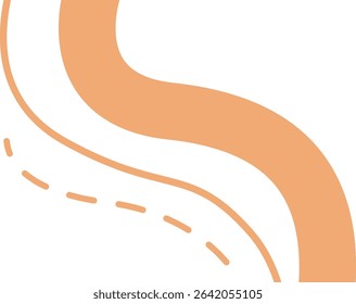: A bold, twisted orange curve framed by a dotted outline, conveying strength, energy, and modern dynamism in a striking, abstract design.