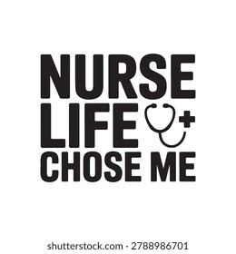 Bold typography conveys a nurse's dedication to their calling. Ideal for healthcare marketing materials and apparel.