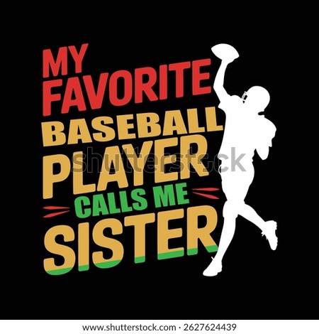 Bold typography design with baseball player silhouette and 