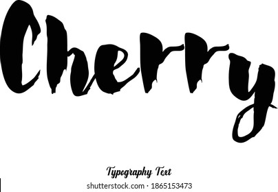 Bold Typography Phrase "Cherry" on White Background