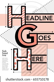 Bold typography poster design/ Geometrical pattern background design