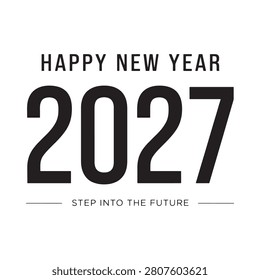 Bold Typography Of Year 2027 With Text On White Background