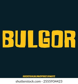 bold and unique display alphabet font vector