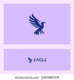 bold and unique eagle head silhouette icon logo