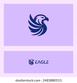 bold and unique eagle head silhouette icon logo