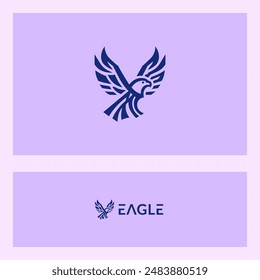 bold and unique eagle head silhouette icon logo