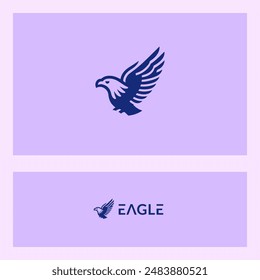 bold and unique eagle head silhouette icon logo