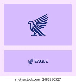 bold and unique eagle head silhouette icon logo