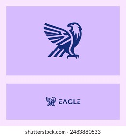 bold and unique eagle head silhouette icon logo