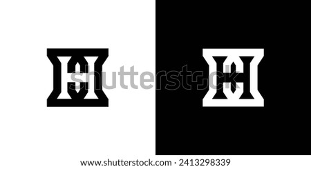 Bold and unique  letter HC initials logo design