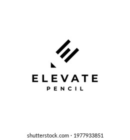 A bold, unique logo about a pencil and the letter E.
EPS10, Vector.