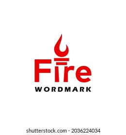 Bold and unique logo, wordmark about fire in negative area.
EPS 10, Vector.