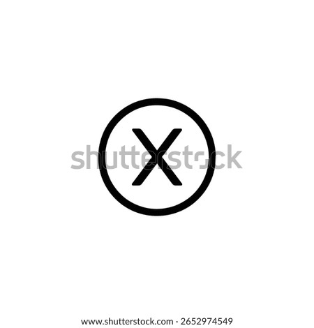 A bold uppercase letter 'X' in a clean sans-serif style perfectly centered inside a circle outline.