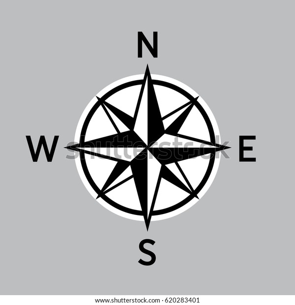 Bold Vector Compass Icon North South のベクター画像素材 ロイヤリティフリー