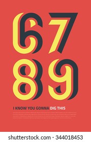 Bold vector graphic design numbers