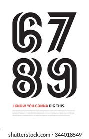 Bold vector graphic design numbers