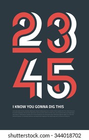 Bold vector graphic design numbers