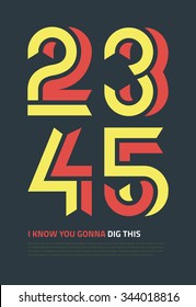 Bold vector graphic design numbers