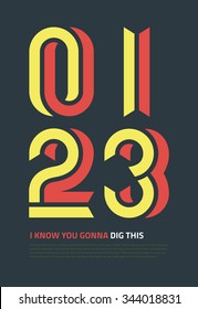 Bold vector graphic design numbers