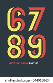 Bold vector graphic design numbers