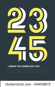 Bold vector graphic design numbers