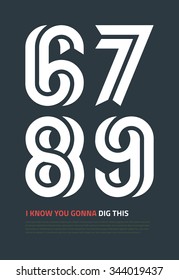 Bold vector graphic design numbers