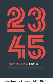 Bold vector graphic design numbers