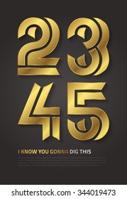 Bold vector graphic design numbers