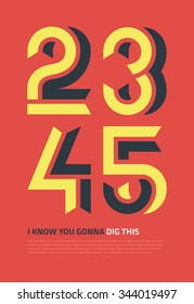 Bold vector graphic design numbers