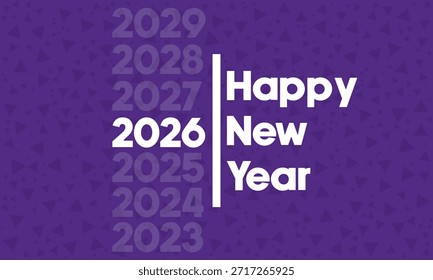 Un título gráfico de Vector audaz para 2026: Feliz año Nuevo, diseño de carteles, Anuncios y tarjetas. Un diseño de Vector minimalista para el Nuevo año 2026, con tipografía audaz y texto de fondo sutil, ideal para saludos y celebraciones modernas