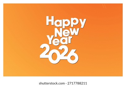 Un título gráfico de Vector audaz para 2026: Feliz año Nuevo, diseño de carteles, Anuncios y tarjetas. Un diseño de Vector minimalista para el Nuevo año 2026, con tipografía audaz y texto de fondo sutil, ideal para saludos y celebraciones modernas