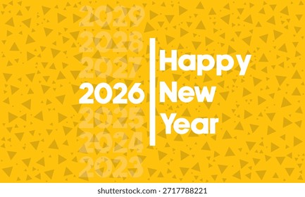 Un título gráfico de Vector audaz para 2026: Feliz año Nuevo, diseño de carteles, Anuncios y tarjetas. Un diseño de Vector minimalista para el Nuevo año 2026, con tipografía audaz y texto de fondo sutil, ideal para saludos y celebraciones modernas