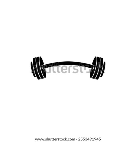 A bold vector gym barbell icon, perfect for fitness branding, workout apps, gym posters, and health-related creative projects