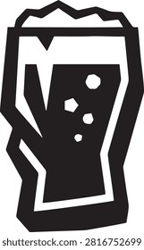 Bold vector icon of beer glass filled with frothy beverage and bubbles showing refreshing drink pub culture theme art.