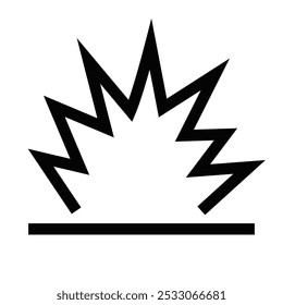 Bold vector icon of an explosive hazard symbol, perfect for warning signs, safety, or risk management projects. Editable stroke