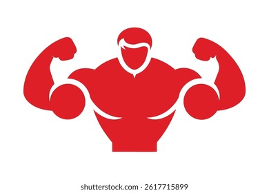 Bold vector icon featuring muscular arms gripping boxing gloves. Clean white background, ideal for fitness apps, gym logos, sports branding, and training-related digital or print designs.