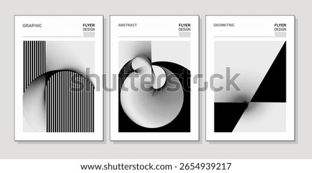 A bold vector illustration of abstract halftone geometric waveforms, perfect for book covers, annual reports, and brochure designs.